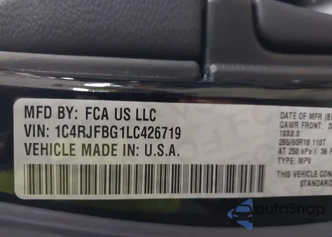 2020 Jeep Grand Cherokee Limited 4X4 from USA, damaged, VIN 1C4RJFBG1LC426719